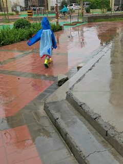 穿好雨衣就去雨中撒欢吧