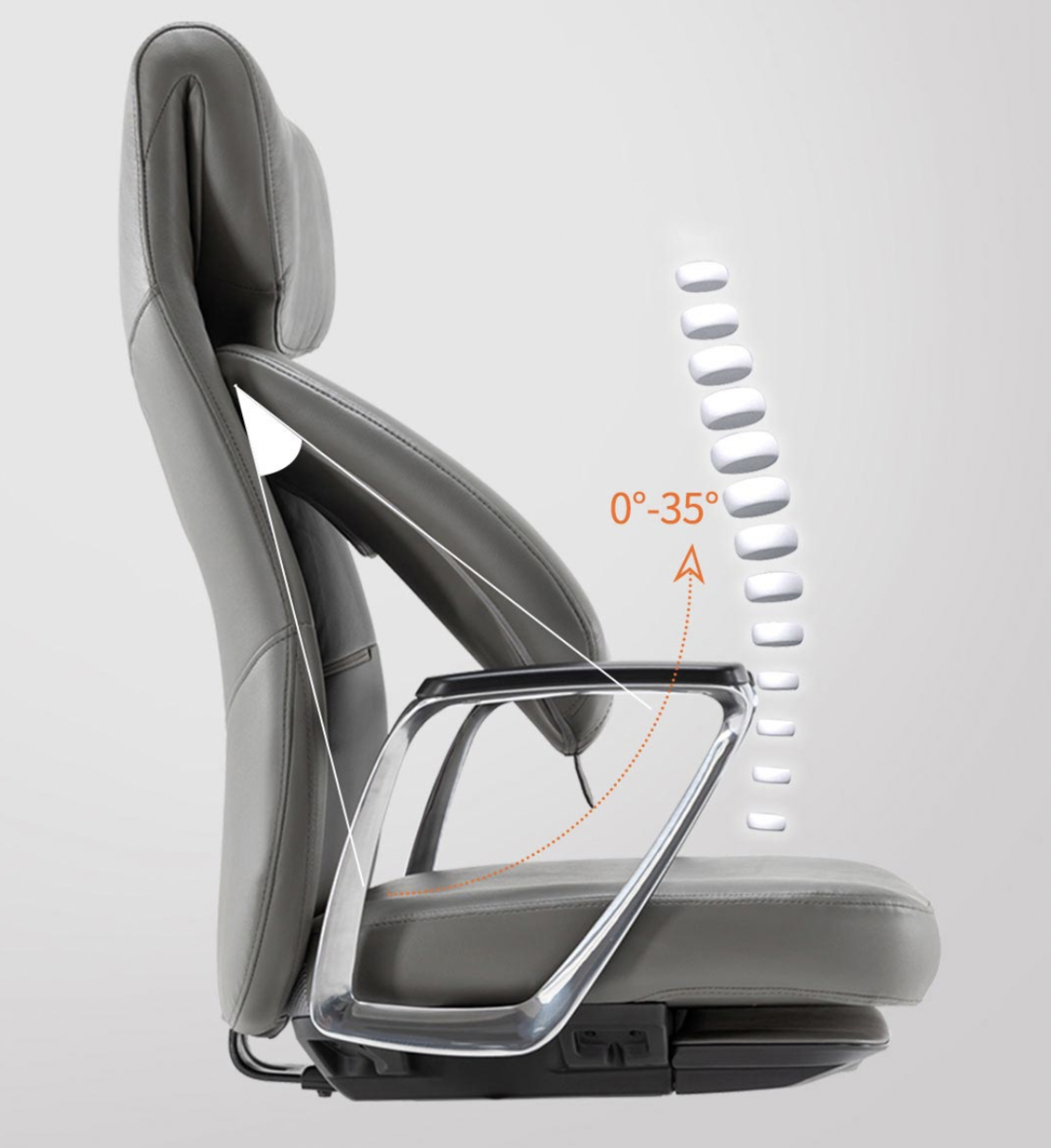 小米有品35°可调节腰靠护腰办公椅，双层椅背设计、135°逍遥后仰