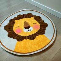 冬日里暖萌的小狮子圆形地毯