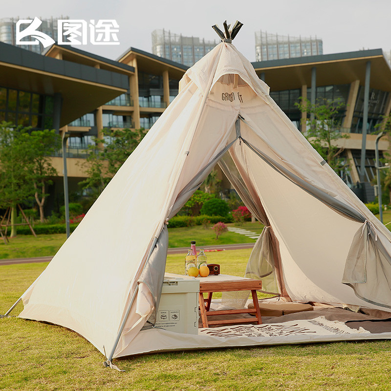 高颜值，易搭建，亲子露营首选：图途绿巨人印第安四角帐篷体验