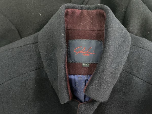 沙驰男款中长羊毛大衣外套