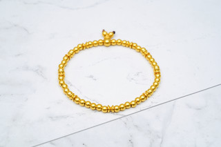 极简设计的古法金珠手链