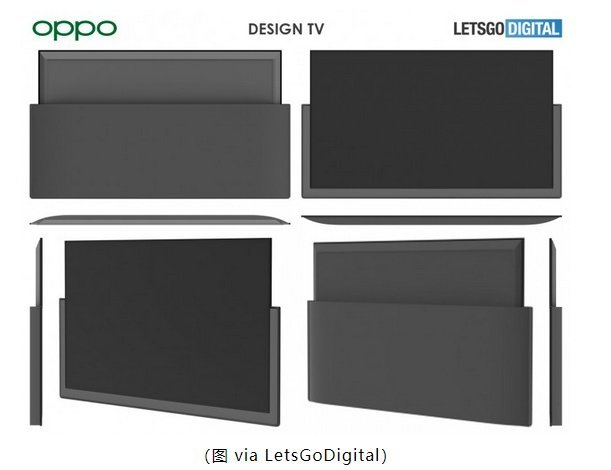 OPPO电视新设计专利曝光：疑似采用可升降边框设计