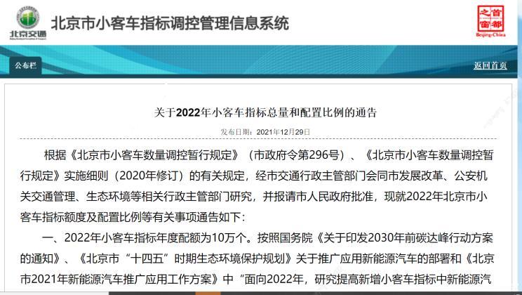 车闻小卖部：明年北京小客车指标年配额增加！