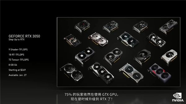 NVIDIA 官方公布RTX 3050 对比GTX 1650和GTX 1050游戏性能