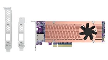 威联通发布三款带 M.2 SSD 的万兆 LAN 网卡，纯铜主动散热