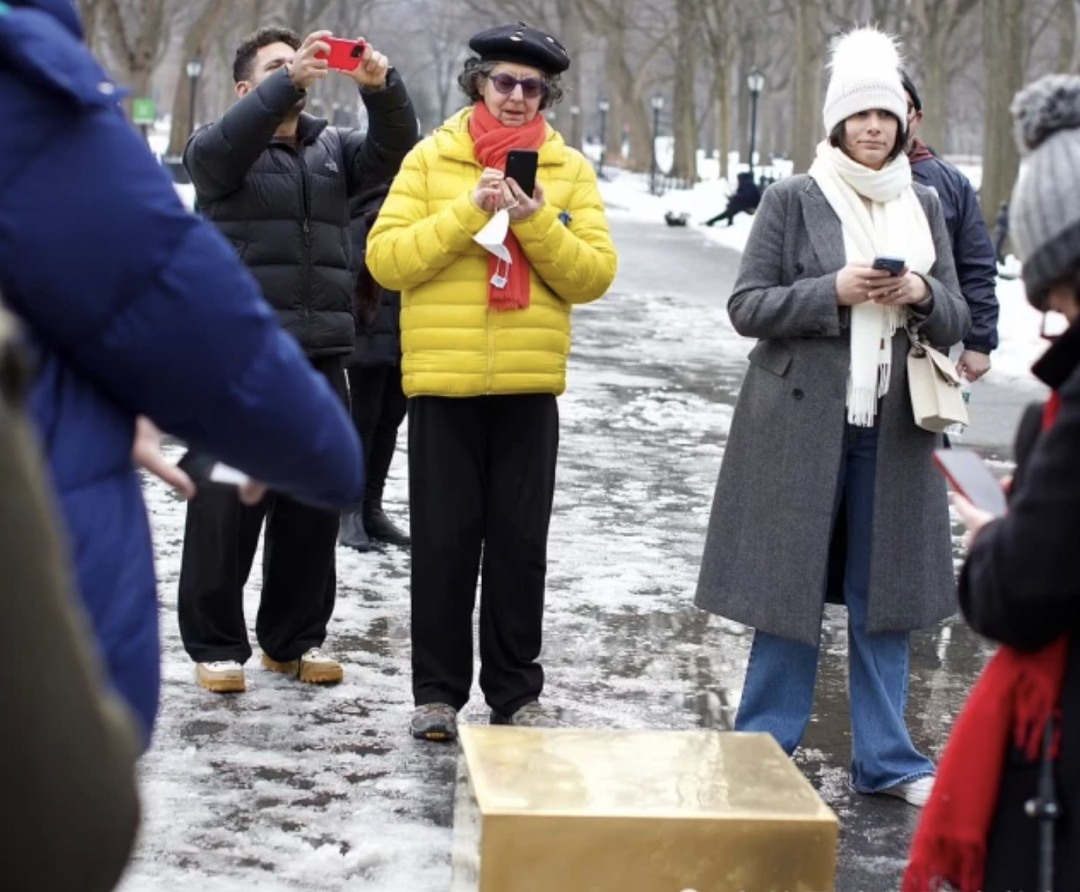186公斤黄金立方体闪现纽约中央公园，居然是件“艺术品”