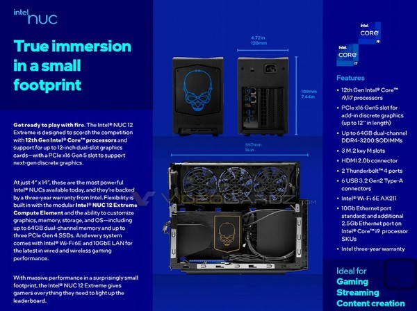 网传丨英特尔新一代 NUC 12 Extreme“龙峡谷”配置曝光，可升级桌面级CPU