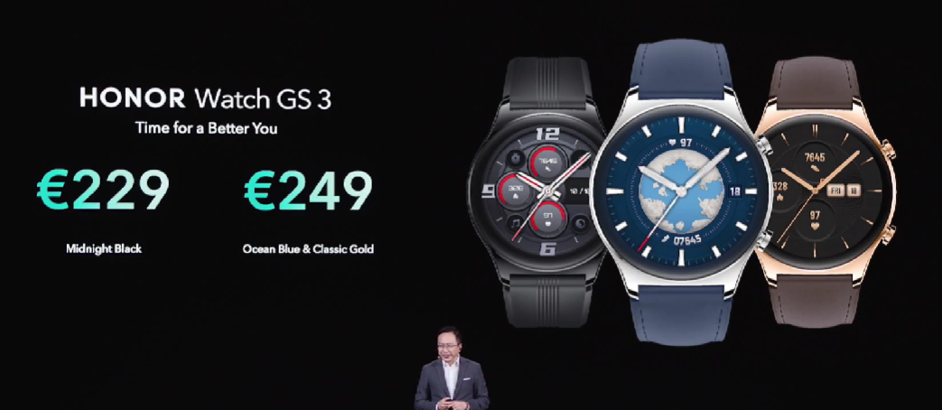MWC丨荣耀发布 Watch GS 3 智能手表，8通道心率AI引擎，5星精准定位