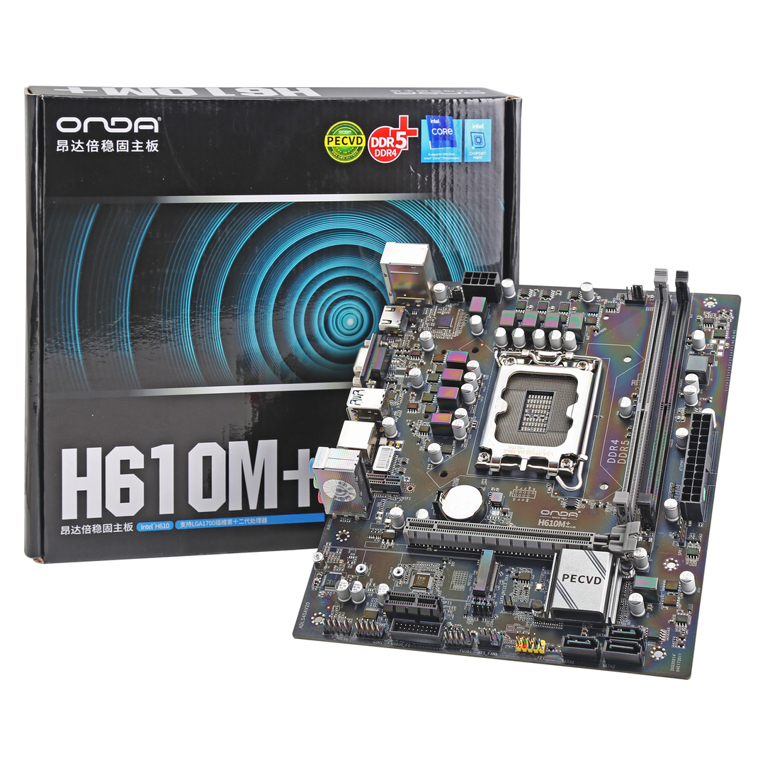 昂达 H610M+ 主板上市发售：支持 D5/D4 内存、PCI-E 5.0 X16 Gen 接口