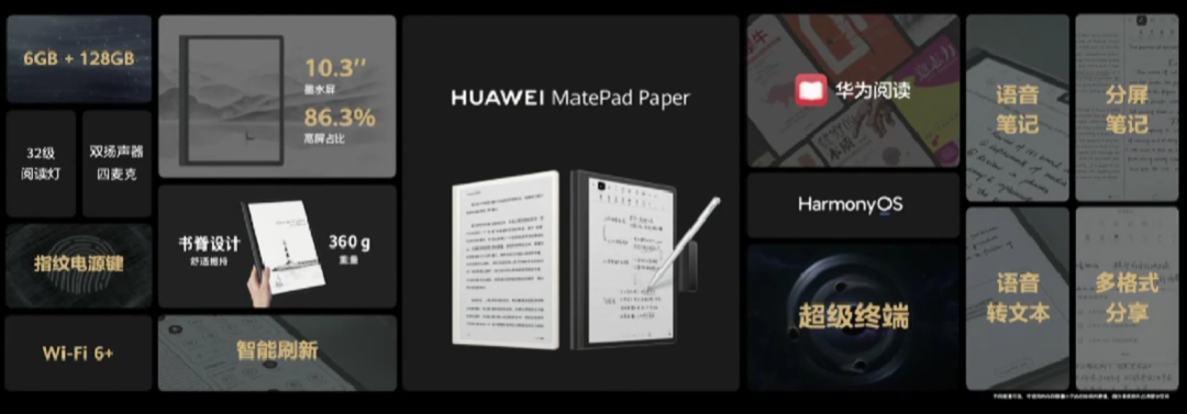 为书友：华为国行版 MatePad Paper 墨水屏平板发布，搭麒麟820E、M-Pencil 