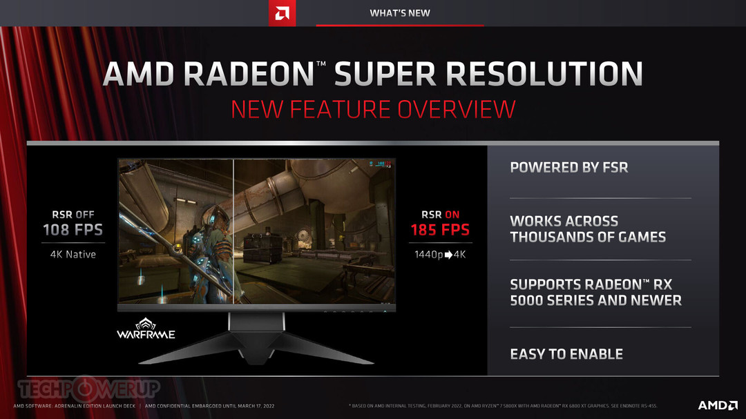 AMD推出 RSR“超分”优化技术，帧率暴涨，无需游戏针对性优化