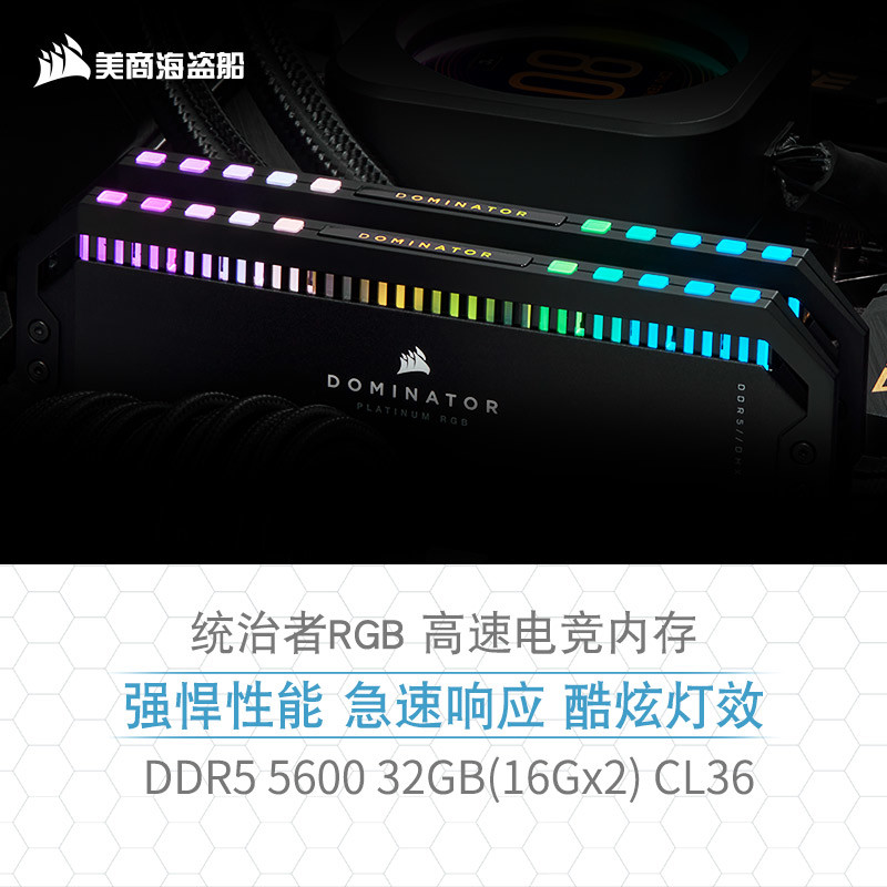 美商海盗船 白金统治者RGB DDR5 5600 16G*2 内存条上手实测