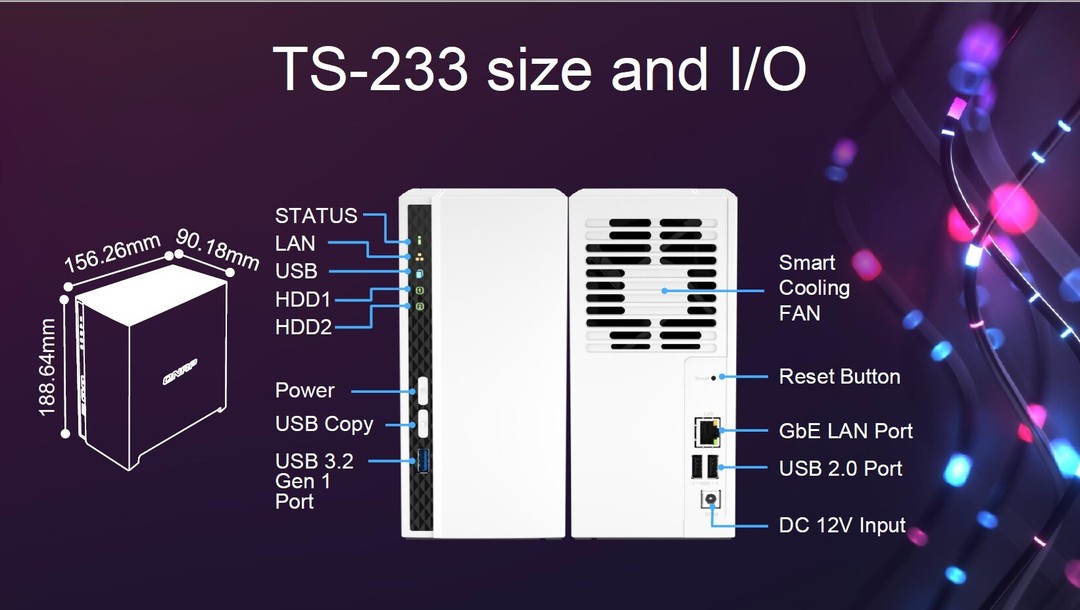 威联通发布 TS-233 NAS，支持NPU AI加速，热插拔双盘位