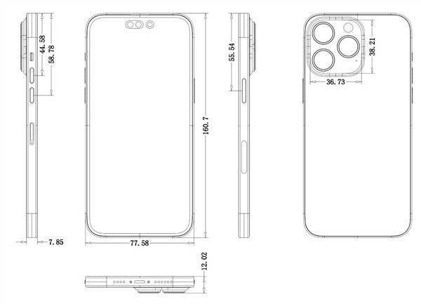 网传丨iPhone 14 Pro 系列设计图曝光：机身更厚、摄像头更凸出