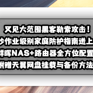 新手向NAS教程 篇二十二：又见大范围黑客勒索！抄作业级别群晖NAS全方位数据防护指南送上！