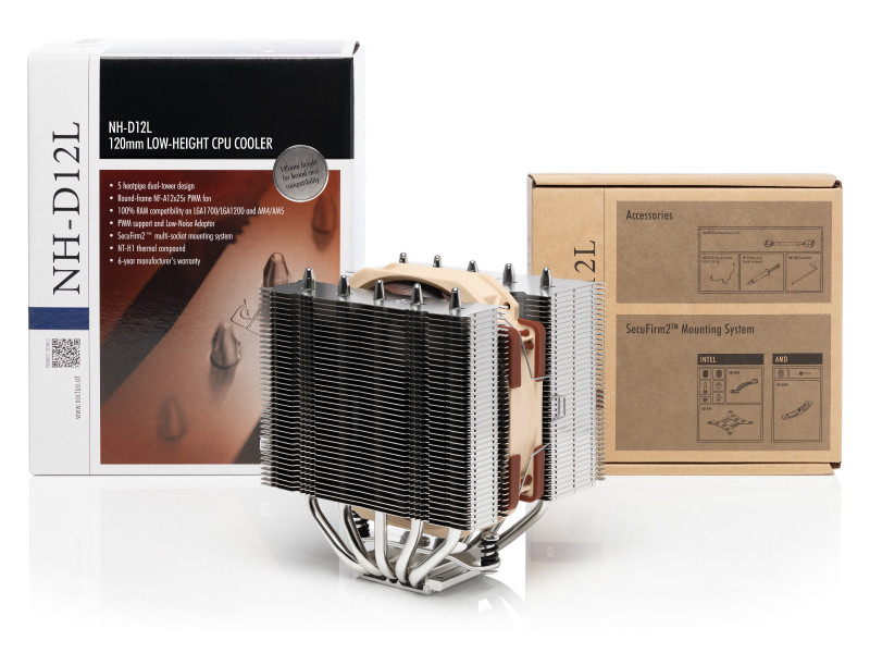 猫头鹰发布 NH-D12L 风冷散热器，矮小双塔结构，5热管