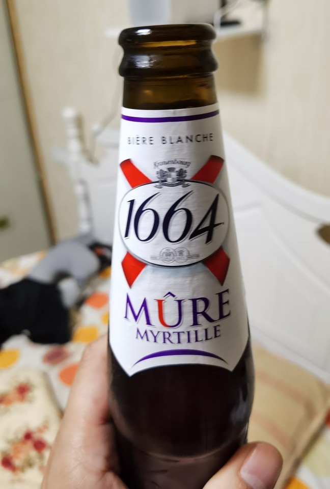 白桃的味道好法国1664白啤玫瑰味桃红进口精酿啤酒果味1668罐装450ml