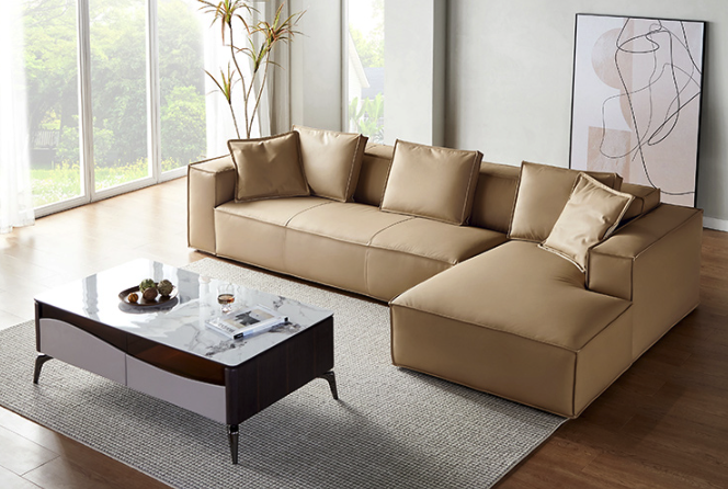 林氏木业新品方块沙发，纳帕硅胶皮，灰鹅毛靠包，舒服又不失优雅