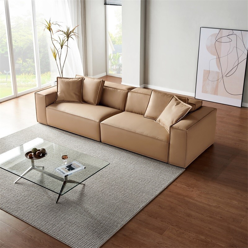林氏木业新品方块沙发，纳帕硅胶皮，灰鹅毛靠包，舒服又不失优雅
