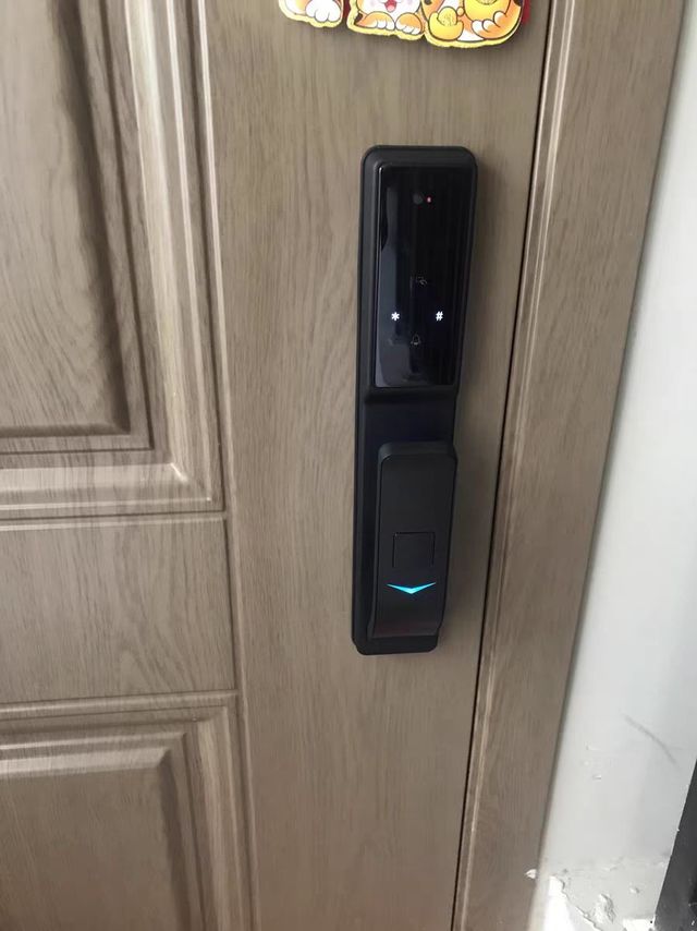 黑色智能门锁