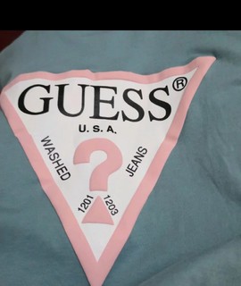 万物皆可测GUESS 情侣款男士纯色短袖