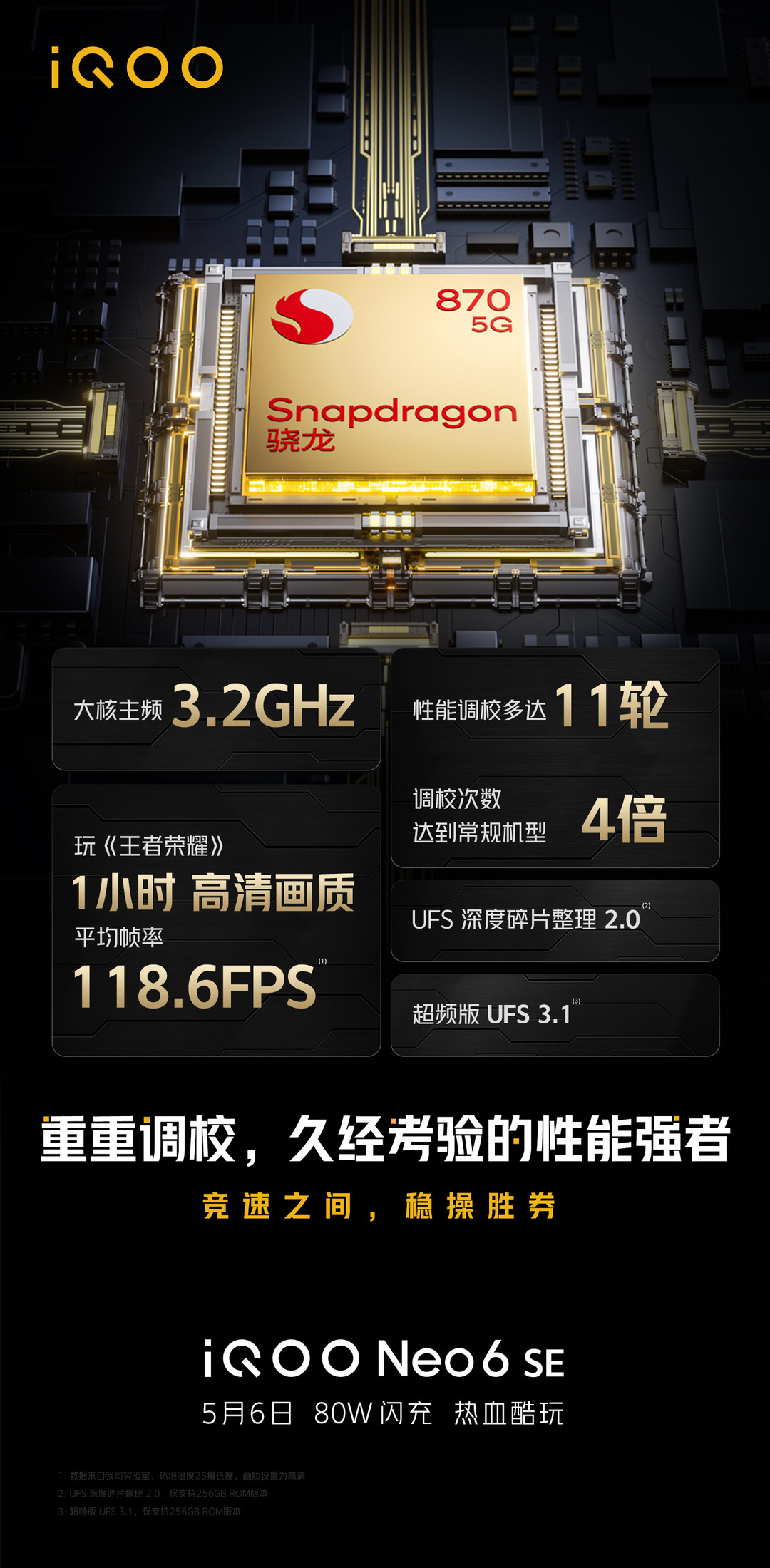 iQOO Neo 系列新成员官宣：骁龙870、超频版UFS 3.1加持