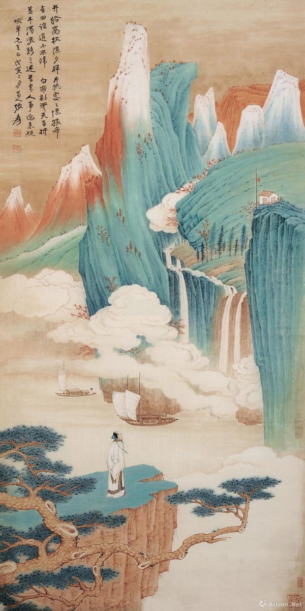 3.7亿港元，张大千摹宋代青绿山水天价成交后的秘密_绘画创作_