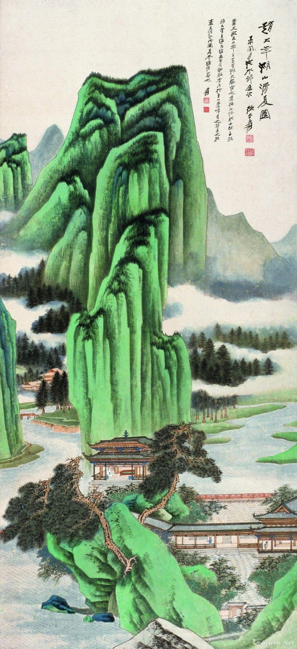 張大千国画“竹林七賢”骨董山水画 張大千国画“竹林七賢”骨董山水画 張大千国画“竹林七賢”骨董
