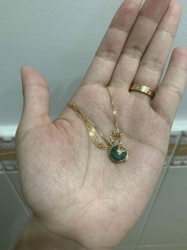 卡地亚幸运符项链，0.09克拉钻石一样闪