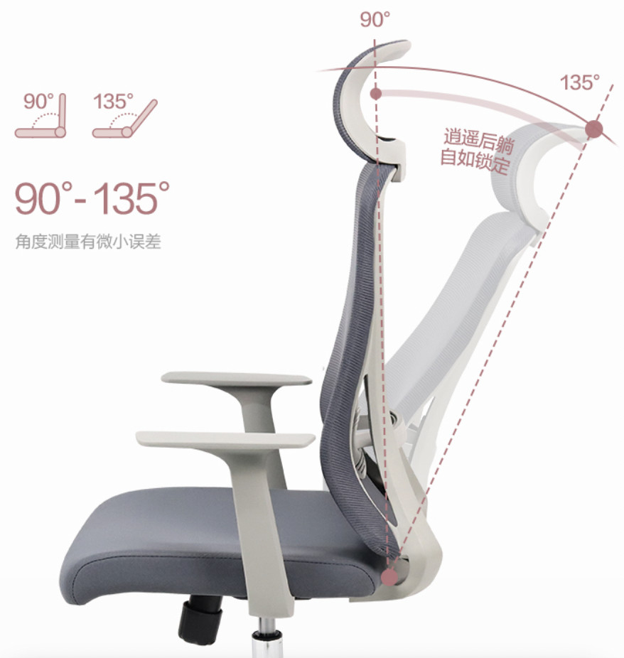 得力双层网布工学椅，多曲线椅背+滑动腰靠、135°逍遥、BIFMA三级气杆