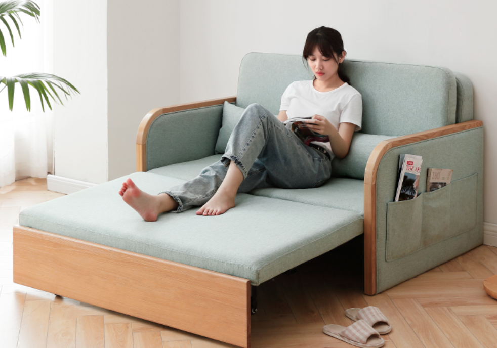 源氏木语坐卧两用沙发床,体格娇小,功能强大,包容你的放飞坐姿