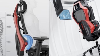 永艺未来者人体工学椅，双背6轴联动、线控底盘、自适应腰靠、炫酷外观