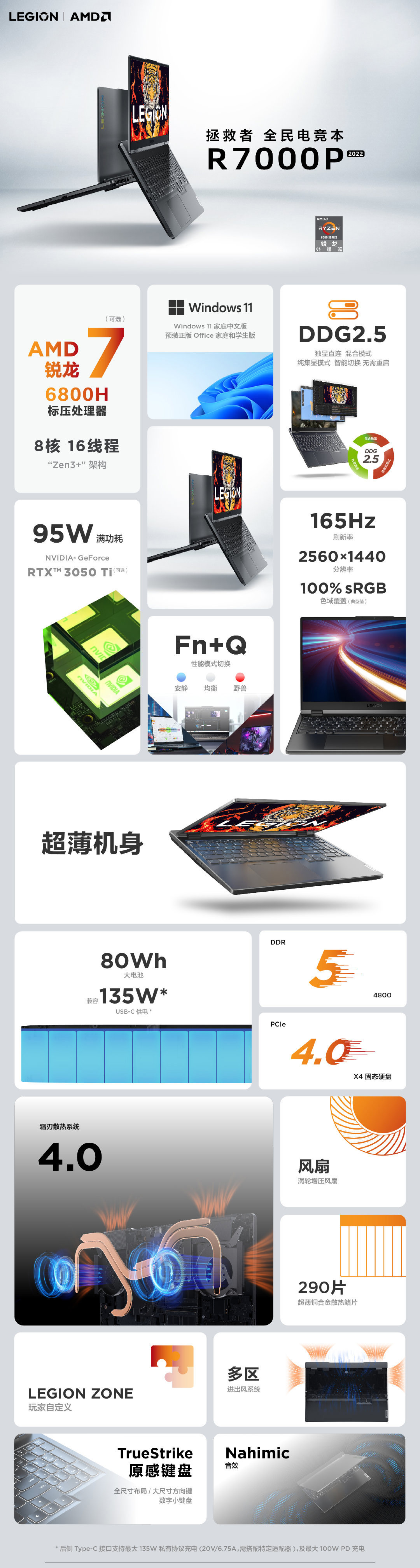 拯救者发布新 R9000P 和 R7000P ，升级锐龙6系标压+RTX 30独显、165Hz高刷屏