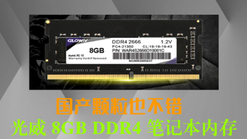 国产颗粒也不错 光威 8GB DDR4 笔记本内存