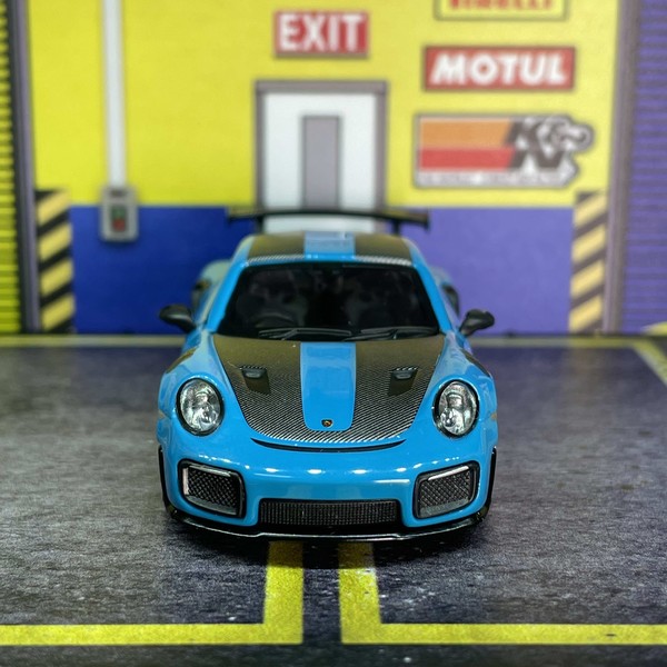 MINI GT 1:64 Porsche 保时捷911 991 GT2 RS迈阿密蓝合金汽车模型