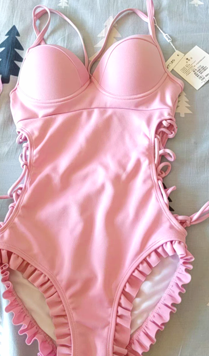 泳衣怎么样 夏浪绮粉色连体_什么值得买