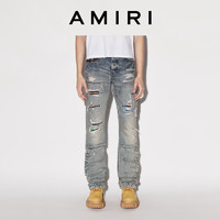 【限时甄选】AMIRI2022春夏男装系列棉质破洞直筒牛仔裤