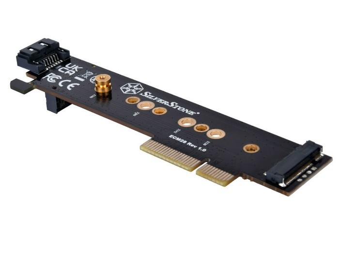 能扩双M.2 SSD：银欣发布 ECM28 PCIe 转接卡