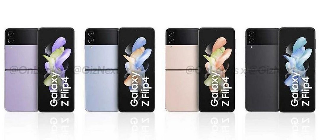 三星 Galaxy Z Flip4 官方渲染图曝光，4款配色首次亮相