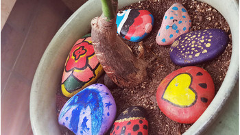 6种材料让平平无奇的石头变得多姿多彩——和女儿一起完成的彩绘石头DIY