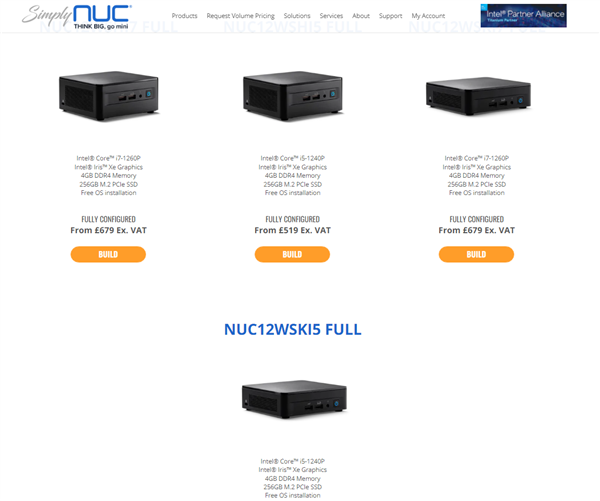 英特尔 NUC 12 Pro 上市：最高可选酷睿i7-1260P