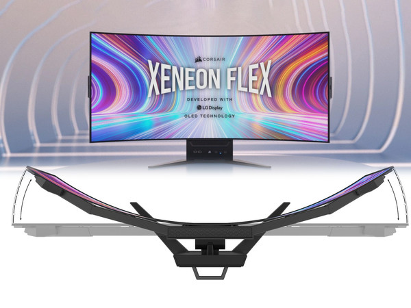 美商海盗船推出“能掰弯”的显示器 —— XENEON FLEX 45WQHD240 OLED