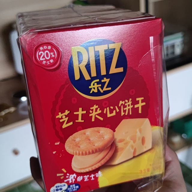 卡夫乐饼干_ritz 卡夫乐 乐之浓郁芝士味芝士夹心小圆饼干109gx3盒