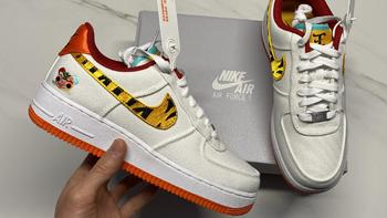 帆布鞋面老虎头刺绣，Nike Air Force 1