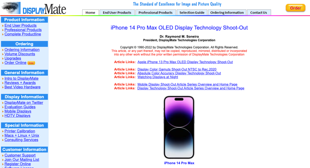 iPhone 14 Pro Max 获 DisplayMate 最佳智能手机显示屏奖