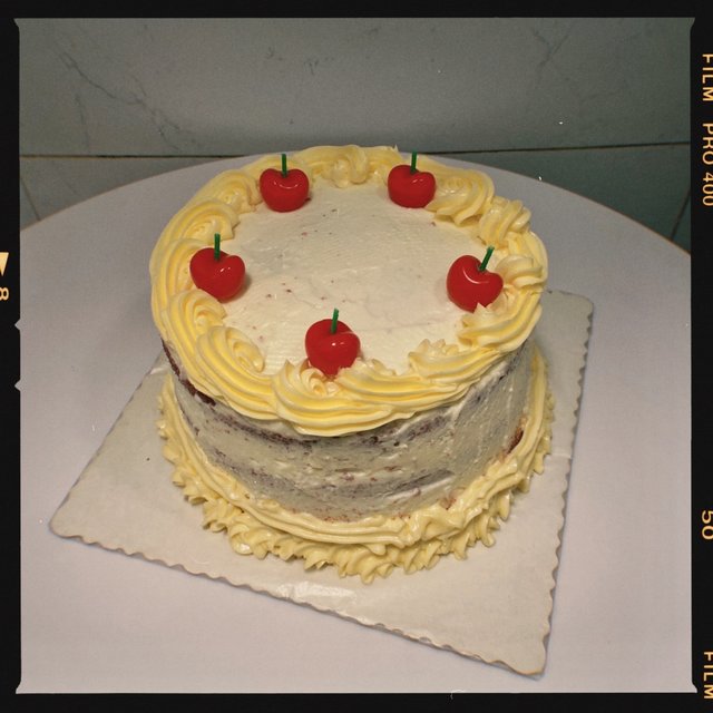 总统奶油做的红丝绒戚风蛋糕！