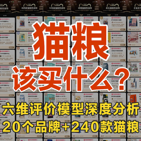 猫粮该买什么？六维评价模型深度分析「20个品牌240款热销猫粮」附清单、链接、参考价