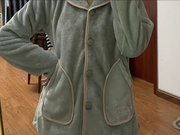 安之伴秋冬珊瑚绒可外穿情侣睡衣