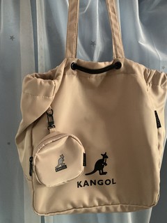 卡其色Kangol 抽绳托特包